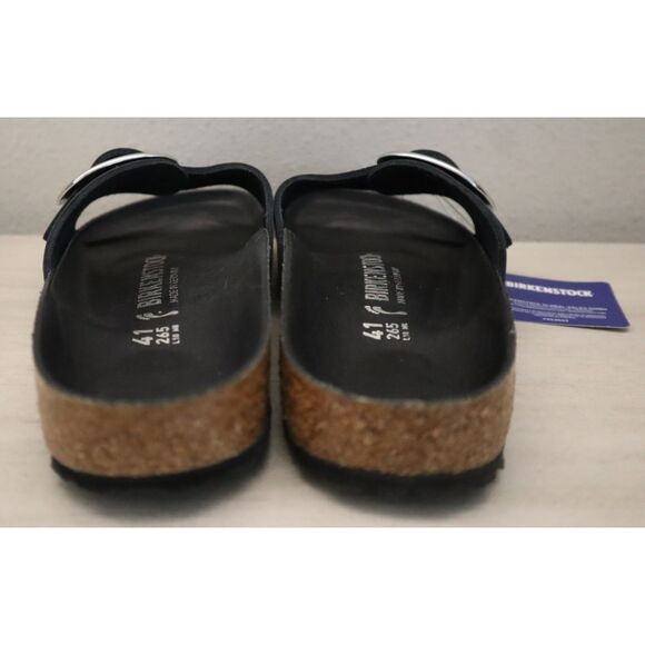Birkenstock 1006523 Women Sz EUR 41 US 10 N Black Madrid Big Buckle Sandals - Picture 3 of 13